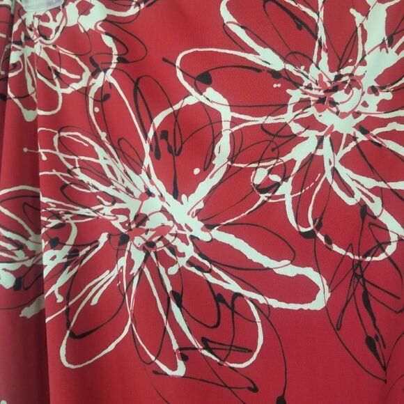 Red Black White VINTAGE STUDIO Skirt. Size M. 100% polyester. - Picture 3 of 12